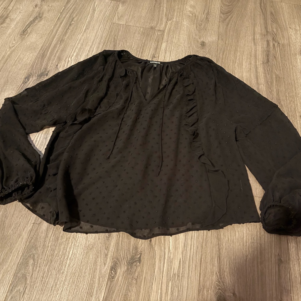 Express size medium black sheer blouse